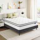 Vesgantti Queen Mattress, 10 Inch Hybrid Mattress in a Box with Memory Foam & Pocket Spring, Ergonomic Design for Pressure Relief, Medium Firm Feel,60"*80"*10"