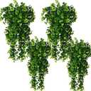 Toprooms Hanging Fake Plants,4 Pcs Faux Eucalyptus Leaf Greenery Vine Plant Faux Plants Fake Ivy Room Decor Home Garden Wedding Party Indoor Outdoor Decorations (Fake Vines)
