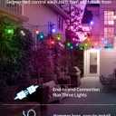 Commercial Grade 48FT LED Outdoor String Lights with Remote Control - 15 Shatterproof Bulbs Waterproof Color Changing Christmas Lights, Dimmable for Patio, Garden, Wedding Decor