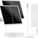 40W Solar Panel Kit and 24000mAh Battery for PTZ Security Cameras, 5V/12V Adjustable Output, USB-C & DC Plugs, 360 Mount, IP66 Waterproof
