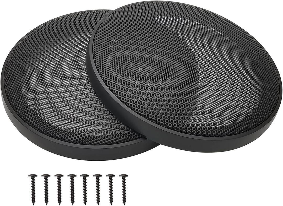 6" Speaker Grill Covers, Car Speaker Subwoofer Guard Protector, ABS Plastic Frame with Metal Mesh, Black - 2Pcs