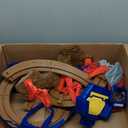 Monster Jam, Supercharge Speedway Playset, Megalodon and El Toro Loco Die-Cast Monster Trucks, Light Up World Finals Track Kids Toys for Boys Ages 3 and Up