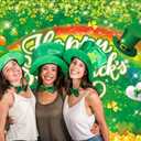 2 x Happy St.Patrick's Day Backdrop Lucky Green Shamrock Lrish Rainbow Photography Background Spring St. Patrick's Day Party Decorations Baby Shower Photo Booth (7X5FT)