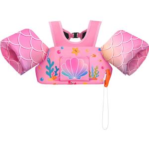 HeySplash Toddler Swim Vest, Toddler Floaties Fit 10-20-30-50-55 Lbs, Children Swimming Jacket 1-2-3-5-6 Year Old, Kids Float Swim Jacket Arm Water Wing, Puddle Pool Jumper Swim Aid,Boys,Girls,Nios, for kids 22-55lbs