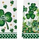 XCHI Lucky Watercolor Green Shamrocks Clovers Coins St. Patrick's Day Kitchen Towels Dish Towels 18x26 Inch Home Kitchen Decorations Hand Towels Set of 2 Drying Dishcloth