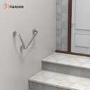 L-Shaped Angled Grab Bar 12x16 Inch Brushed Nickel Anti-slip Knurled Shower Handle Wall Mount, Stainless Steel Shower Bar for Seniors Injured Balance Support, Handicap Grab Bars for Bathtubs & Showers