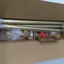 Curtain Rods for Windows 48 to 84 Inch, USFOOK 7/8 inch Luxury Gold Curtain Rod 32 to 86 Inch, Telescoping Splicing Drapery Rods with Decorative Translucent Finials