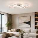 68W Modern LED Ceiling Light 31.5" Dimmable Ceiling Light with Remote & APP Control, 3000K-6000K Flush Mount Ceiling Lamp for Kitchen Living Room Bedroom (Chrome)