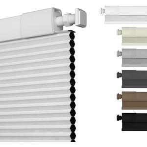 HOTSOON No Drill No Tools Blackout Cellular Shades Cordless Easy Install Honeycomb Blinds Thermal Insulated Noise Reduction Blinds for Indoor Windows,Blackout-White,Customize Size