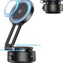 Electric Vacuum Magnetic Suction Phone Holder,360° XO Rotating Electric Vacuum Magnetic Car Phone Mount, Adjustable Foldable Strong Suction Car Holder Mount for iPhone16/15/14/13/12 Shower/Car/Mirro