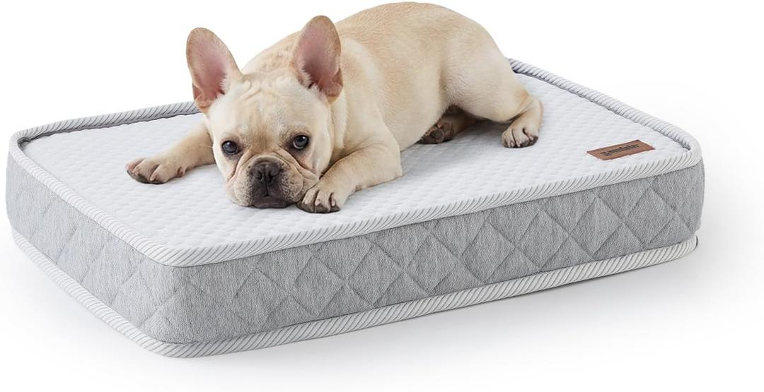 ZOMISIA Breathable Orthopedic Dog Bed for Medium Dog, Reversible Warm & Cooling Dog Bed Mattress for All Season, 4" Thick Honeycomb Supportive Pet Bed with Detachable Non-Slip Bottom, Waterproof Cover