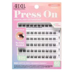 Ardell Press On Lashes Naked Natural  Pre Glued Lash Clusters for All-Day Wear, No Glue Needed, 60 Clusters