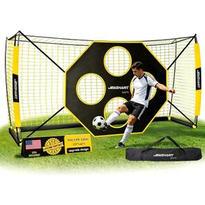 Soccer nets for Backyard, 12x6 FT Soccer Net Easy Setup, Portable Soccer Goals for Backyard with Upgraded Collapsible Metal Base, Outdoor Indoor Soccer Goal Net for Practice with Carry Bag
