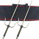 Octagon Metal Martial Arts Sai Multi SizeBlack and Silver (Silver, 19"&Case)