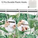 Tropical Leaf Shower Curtain, Summer Green Palms Banana Leaf Monstera Leaves Jungle Botanical Plants Bathroom Curtain Home Decor Waterproof Fabric Machine Washable with 12 Hooks, 72" x 72"