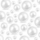 EGKamh 260Pcs White Glossy Beads - 6mm, 14mm, 18mm Round Plastic Pearl Beads for Centerpiece Decor, Wedding, Birthday, Christmas Party, Home Decor