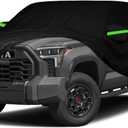 Waterproof Car Cover Replace for 2007-2025 Toyota Tundra CrewMax Standard Bed(6.5ft) / Double Cab Long Bed(8ft) 420D All Weather Car Covers with Zipper Door for Snow Rain Protection