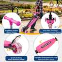 3 Wheel Scooter for Kids Ages 6-12, LED Light-Up Kids Kick ScooterPortable Foldable, Adjustable Height, Durable Metal Construction, 6" Extra Wide Deck for Outdoor Activities,Child Safety Certified