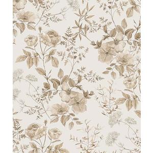 Erfoni 16.9" x118" Boho Floral Peel and Stick Wallpaper Beige Flower and Leaf Contact Paper Self Adhsive Removable Wallpaper Boho Botanical Wall Paper for Bedroom Cabinets Decor Vinyl Roll Waterproof