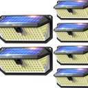 TECKNET 461 LED Solar Powered Outdoor Lights, 270 Angle & 3 Lighting Modes Motion Sensor Light Outdoor, Security Solar Lights Waterproof for Fence Front Door Yard Deck Garden Garage House - 6 Pack