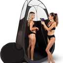 KobbTan Large Deluxe Spray Tan Tent – Pop Up Tent Portable Tanning Booth with Carry Case – Clear Window for Perfect Spray Tanning – Extraction Fan Opening – Easy Clean Spray Tan for Home & Salon, 23.6" x 19.6"