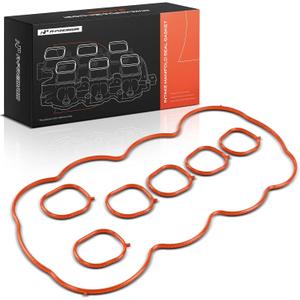 A-Premium Upper Fuel Injection Plenum Gasket Set Compatible with Ford | for Windstar 1999 2000 2001 2002 2003, 3.8L, Red
