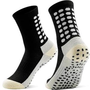HYCLES Kids Grip Soccer Socks, 1 Pairs Youth Non Slip Athletic Cotton Cushioned Socks for 4-12 Years Boys Girls