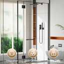 Alise Glass Shower Door Hinges, 180 Degree Shower Door Hinges for Glass Doors,Heavy Duty Stainless Steel Cabinet Hinges,Frameless Shower Doors Hardware Replacement Part,Black