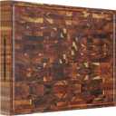 AZRHOM Thick End Grain Acacia Wood Cutting Board 24x18x2 In, Wooden Butcher Block, Chopping Board For Kitchen with Juice Groove Handles Non-Slip Pats (Gift Box)