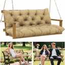 5" Thick Waterproof Porch Swing Cushion 40 x 40 in 3 Seater Replacement Outdoor Swing Cushions with Back Support Patio Swing Cushion for Outdoor Bench Furniture