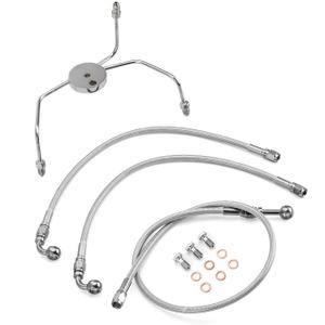 Mofun 44" Upper and Lower Hydraulic Front Brake Line Compatible with Harley Touring Street Electra Glide without/Non-ABS 1996-2007, Fit Road Glide Road King, Fit 8" Handlebar Chrome