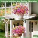 Artificial Fake Flowers Plants for Outdoors, 12 Bundles Multicolor Silk Faux Flower Spring Summer Decoration, UV Resistant No Fade Artificial Outdoor Plant for Home Planter Porch Patio Yard Decor