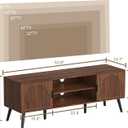 ChooChoo TV Stand for 55/60 Inch TV, Mid Century Modern TV Stand, Entertainment Center with Storage Cabinet and Open Shelves, TV Console Table Media Cabinet for Living Room, and Bedroom, Walnut, 15.7"d X 53.9"w X 19.4"h