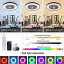 24" Bladeless Ceiling Fans with Lights and Remote/APP/Voice Control, Low Profile Ceiling Fan with RGB Lights, Enclosed Flush Mount Ceiling Fan for Kid's Bedroom/Living Room