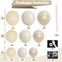 Pearl White Balloon Garland Arch Kit 132 Pcs Bow Coquette Sand White Ivory Party Balloons with Pastel Pink Long Latex Balloon for Girls Princess Wedding Baby Shower Bridal Birthday Party Decor