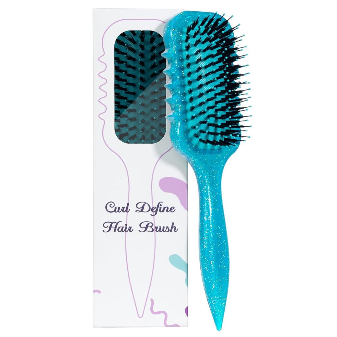 3 x Glissura Curl Defining Brush for Curly Hair, Detangles and Styles Wet or Dry Curls, Perfect for Waves and Coils (Phantom Quartz Mossy Green)