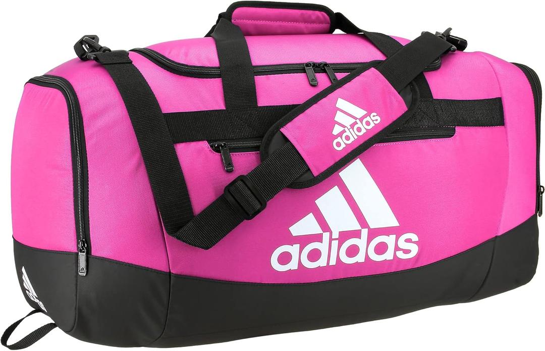 adidas Unisex Defender 4.0 Gym Duffel Bag for Men and Women (Medium (66L), Team Shock Pink)