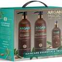 ARGAN MAGIC Hair Care Essentials Trio - Shine Boosting Shampoo | Moisturizing Conditioner | 10 in 1 Leave in Spray | Restores Shine & Elasticity | Hydrates | Detangles, (32 oz / 8 oz)
