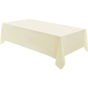 VidaFete 1 Pack Tablecloth 90 * 132inch Rectangle Table Cloth Polyester, Stain Wrinkle Resistant Polyester Dining Table Cover for Kitchen Dinning Party Wedding Tabletop Buffet Decoration(Ivory)