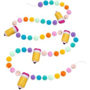 AnyDesign 8.2Ft Back to School Felt Ball Banner Colorful 3D Pencil Pom Pom Garland Welcome Back to School PreAssembled Bunting Banner for First Day of School Classroom Decorations AnyDesign 8.2Ft Back to School Felt Ball Banner Colorful 3D Pencil Pom Pom Garland Welcome Back to School PreAssembled Bunting Banner for First Day of School Classroom Decorations