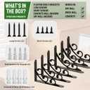 L Shelf Brackets for 10" - 12" Board, Floating Shelf Bracket Heavy Duty Metal Shelving Brackets for Shelves, Decorative Iron Rustic Wall Brackets for DIY Floating Shelf, 6 Pack Black