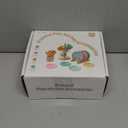 GAGAKU Kids Wooden Play Dishes Set -27Pcs Montessori Play Kitchen Accessories Plates and Bowls Set, Storage Stand & Play Food, Pretend Cooking Toys for Ages 3-5, Educational Gift for Toddler (Macaron Colors With Stands)