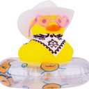 Rubber Duck Car Ornaments Cowboy Duck Car Dashboard Decoration Accessories with Mini Cowboy Hat Scarf Swim Ring and Sunglasses for Decor Home(AG23)