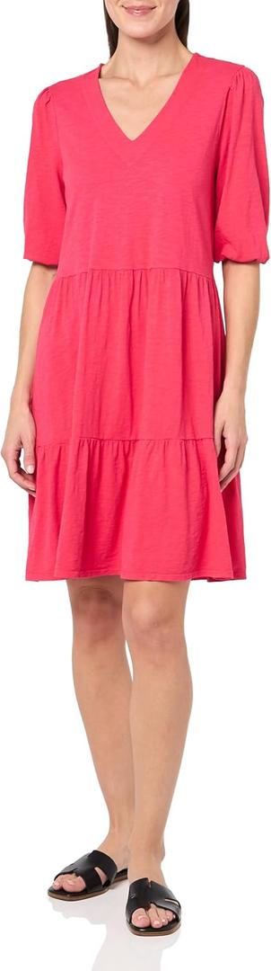 NIC+ZOE Women's Elbow Sleeve V-Neck Dress, Bright Rose, (XS)