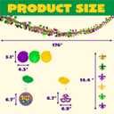 JOYIN 25 PCS Assorted Mardi Gras-Themed Set with 24 Hanging Swirls and 1 Strings with Garland Party Decorations Supplies