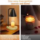 Metal Candle Warmer and Melter, Dimmable with 2 Bulbs, Home Decor and Gift for Christmas, Wedding