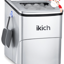 IKICH Portable Ice Maker, 26lb/Day, Self-Cleaning, Stainless Steel