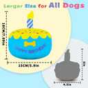 Dog Birthday Cake Toy 5.9", Larger Plush Dog Gift with Electronic Music Box, Plays Happy Birthday Song & Puppy Bark Melody, Party Decoration for All Breeds Dogs, Blue