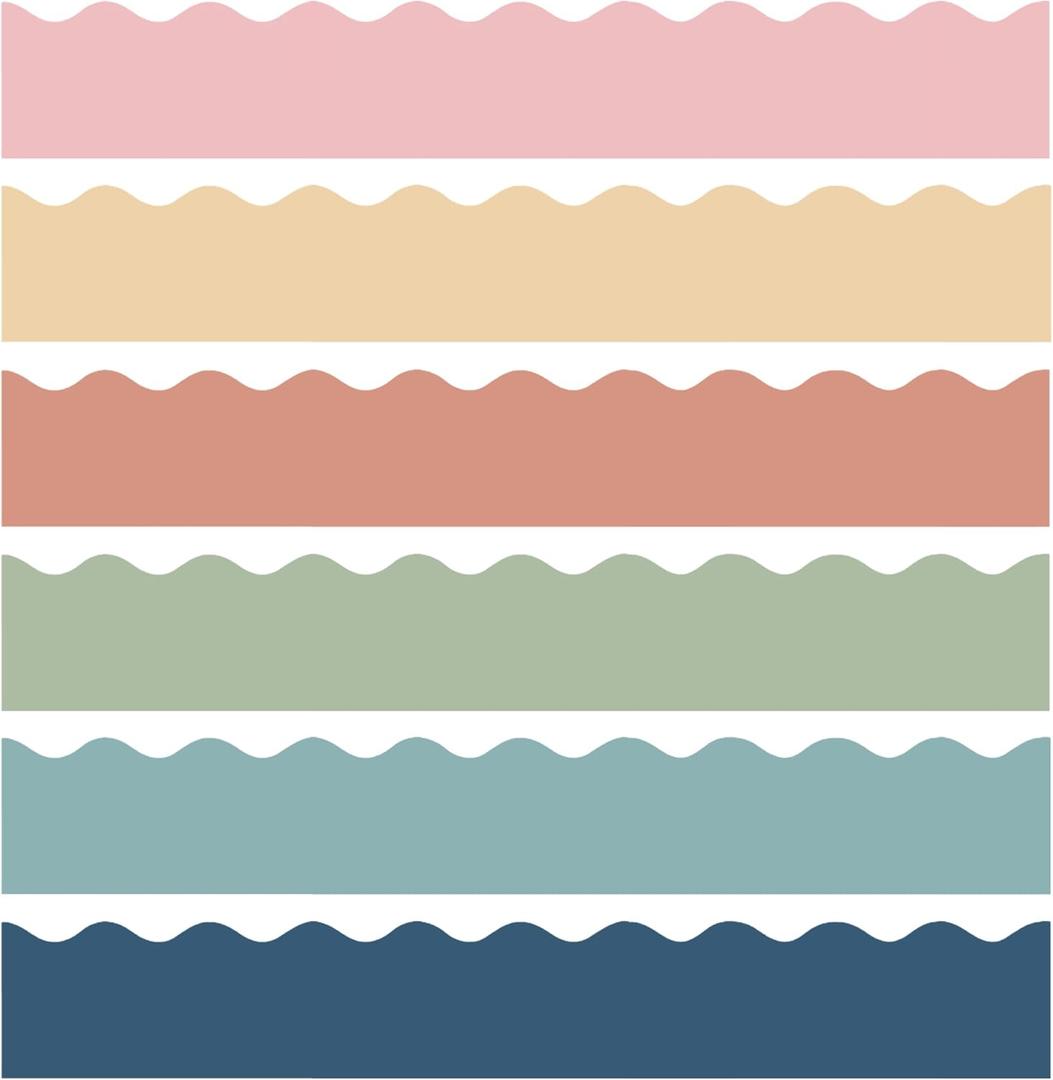 137.8 Ft Boho Bulletin Board Borders Colorful Classroom Borders Scalloped Boho Bulletin Board Decorations for Teacher Classroom School Home Office Chalkboard Whiteboard Wall Decor, 120 Sheets