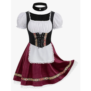 TOONRAIN Oktoberfest Costumes Women Authentic German Dirndl Dress Bavarian Style Beer Outfit, XS TOONRAIN Oktoberfest Costumes Women Authentic German Dirndl Dress Bavarian Style Beer Outfit, XS